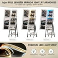 thumbnail image 2 of 47.2" LED Jewelry Cabinet Armoire, Standing Mirror with Jewelry Storage, Jewelry Organizer Armoire with Full Length Mirror, Lockable Jewelry Mirror Cabinet (White), 2 of 18