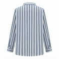 thumbnail image 5 of BiZtdJrK Daily Sales of the Day Women Long Sleeve Shirts Loose Lapel Blouses Tops Trendy Stripe Button Down Shirt Casual Linen Lightweight Lapel Tee Shirts Light Blue L, 5 of 7