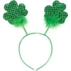 PMU St. Patrick's Day Headwear Decorations and Party Supplies - Glittered Shamrock Boppers Party Headband - Irish Costume, Party Accessory (6/pkg) Pkg/1