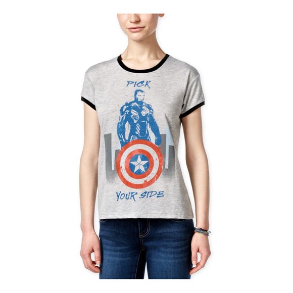 Camiseta gráfica Mighty Fine para mujer de Los Vengadores gris grande