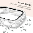 thumbnail image 4 of Compatible with iWatch Accessories with Built-in Tempered Glass Screen Protector Bling Crystal Diamond Rhinestone Full Protective Bumper Cover for Women Man(44mm,Silver), 4 of 5