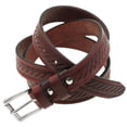 thumbnail image 3 of Orion Leather 1 1/8 Embossed Chestnut Bridle Leather Belt Made In USA, 3 of 4