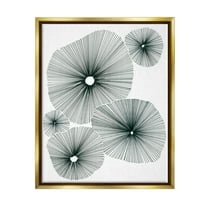 Stupell Industries Abstract Overlapping Flower Shapes Botanical & Floral Drawing Gold Floater Framed Art Print Wall Art