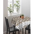 thumbnail image 4 of Brown Pine Leaves Suqare Tablecloth - 54 x 54 Inch, Abstract Art Geometric Gray Plaid Waterproof & StainResistant Tablecloth, Washable Oil-proof Table Cover for Dining/Party/Wedding/Camping/Buffet, 4 of 9