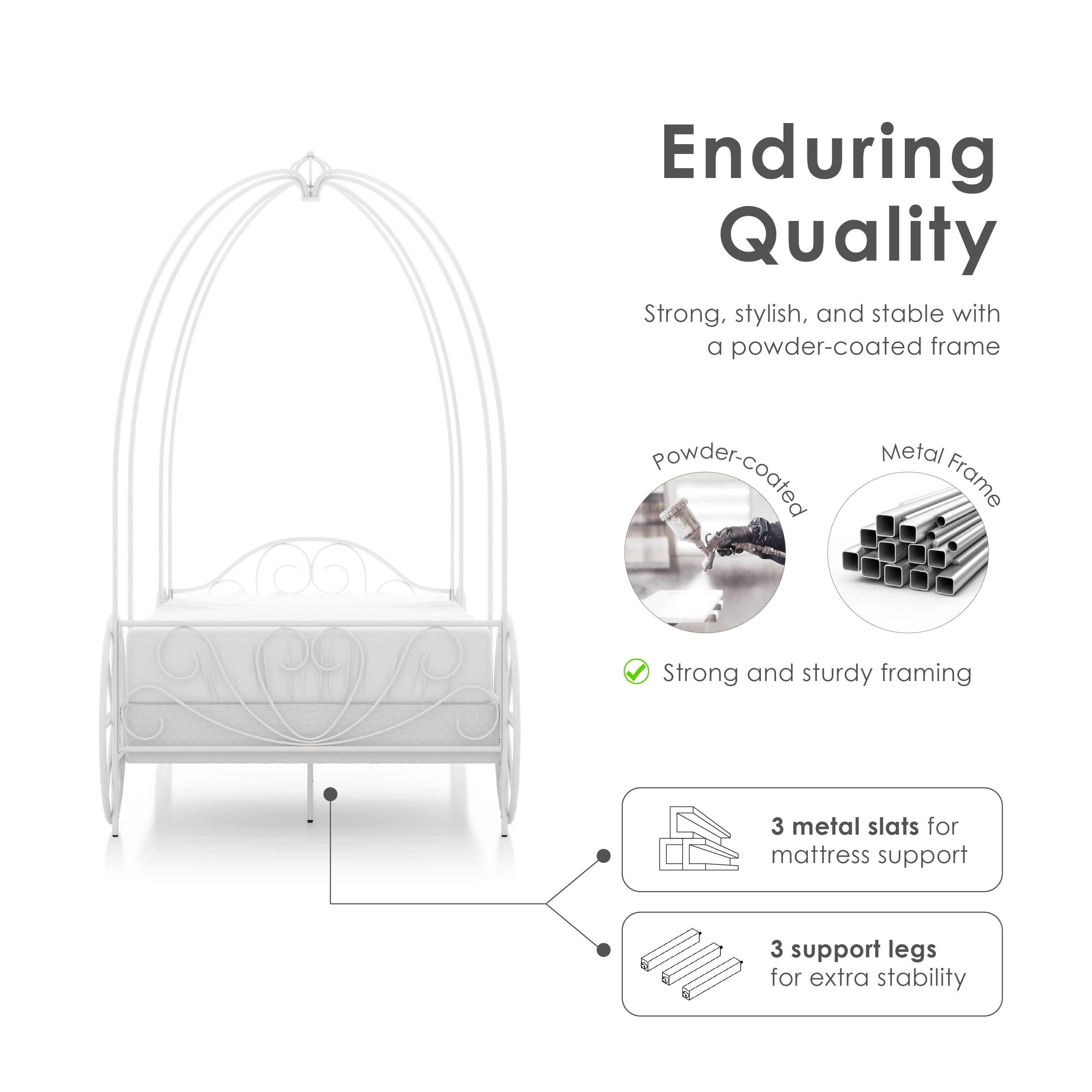 Furniture of America Carriage Kids Twin Metal Bed, Pink