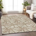thumbnail image 5 of HomeRoots 675278 5 x 8 ft. Beige, Ivory & Brown Geometric Transitional Washable Machine Made Rectangle Area Rug with UV Protection, 5 of 9