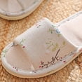 thumbnail image 4 of Women's Cotton Linen Flip Flops Slippers Lightweight Slip On Indoor House Slippers, 4 of 4