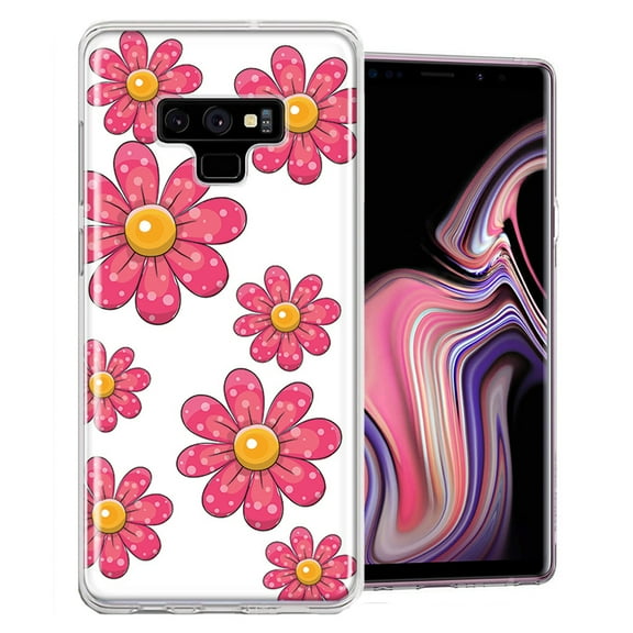 MUNDAZE For Samsung Galaxy Note 9 Pink Daisy Flower Design Double Layer Phone Case Cover