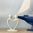 thumbnail image 2 of Handcrafted Soapstone Lovers Heart Sculpture in White Smolart, 2 of 4