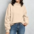 thumbnail image 4 of CUSTG Women's Hoodless Sweatshirt Lightweight Stylish Knit Long Sleeve Crewneck Unlined Cozy Soft Pullover Top, 4 of 4