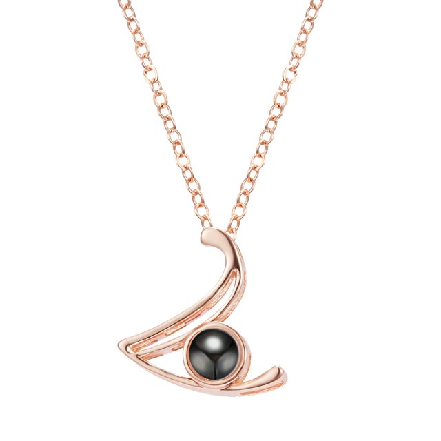 EGNMCR Necklaces & Pendants Valentine's Day 100 Languages I You Present 26 Letters Projection Necklace Collarbone chain