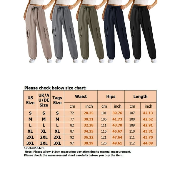 MAWCLOS Ladies Cropped Trousers Solid Color Cargo Pant High Waisted Capri  Pants Casual Loungewear Drawstring Elastic Waist Bottoms Grey Blue XL