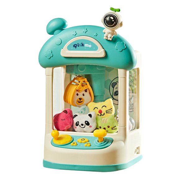 Zootealy Mini Electric Claw Grabber Machine for Kids - Green Space Doll Catcher with LED Lights and Music | Includes Dolls, Capsules, and USB Cable | Fun Toy Game with Endless Prizes