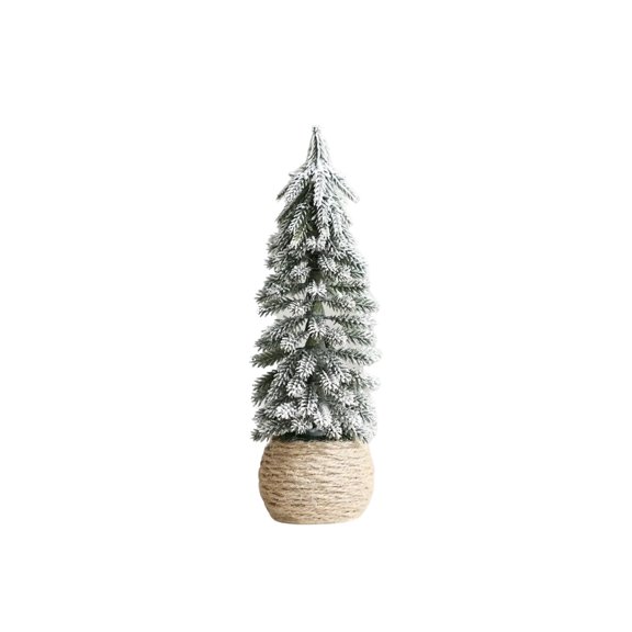 Mini Flocked Snow Frost Xmas Tree, Tabletop Artificial Christmas Tree, Festive Decor for Home Office Tabletop & Porch Coffee Table Holiday Craft