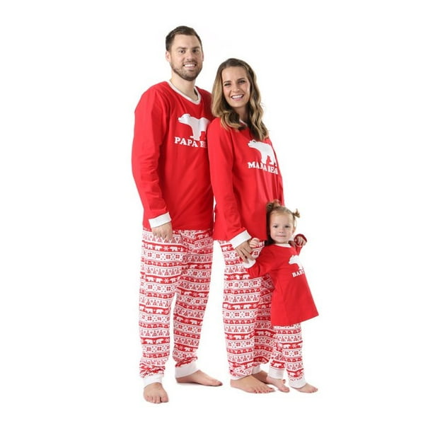 Esho - Matching Family Mom Dad Kids Christmas Pajamas Pjs Bear Print ...