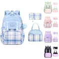 thumbnail image 4 of School Backpack for Girls Cute with Lunch Box Pencil Case for Teens Kids Lightweight Bookbag for Elementary Middle High College 3PCS Quilted, 4 of 6