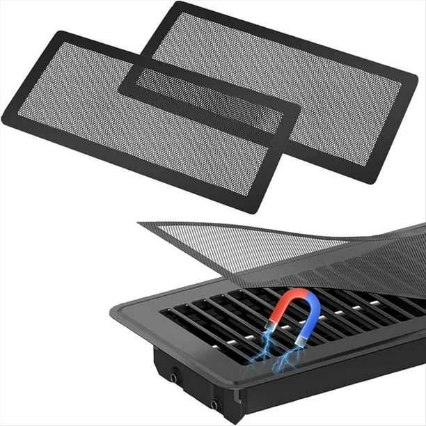 2 Cubiertas Magnéticas para Ventilación de Piso: Filtros de de 5,5 X 12 Pulgadas para el Hogar/Suelo/Pared/Techo Que Atrapan los Desechos y el Polvo del Cabello