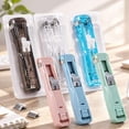 thumbnail image 4 of Handheld Paper Clam Clip Dispenser, Portable Fast Paper Clipper with 8 Reusable Silver Metal Clips for Desktop Document Office/Classroom/Home, white, 4 of 9