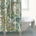 thumbnail image 4 of Artistic Retro Bohemian Curtain 72x72 Inches, Quick-Dry Polyester with Hooks, Colorful Paisley Floral Pattern for Bathrooms, 4 of 5