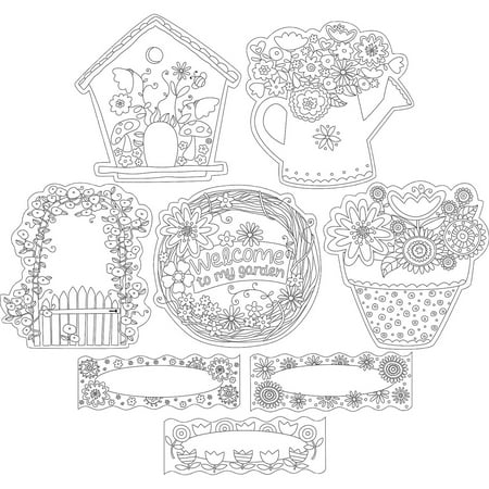 UPC: 0704068022126 | Barker Creek Color Me! In My Garden Double-Sided Accents 36 Pieces Per Pack BC2212