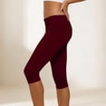thumbnail image 6 of Women's Fold Over Capri Leggings, Sexy Low Rise Stretch Athletic Cropped Pants Lounge Yoga Bottoms, 6 of 6