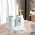 thumbnail image 3 of Juego de accesorios de baño Sunnimix 3 piezas CERÁMICA Patrón de mármol Blanco, 3 of 7