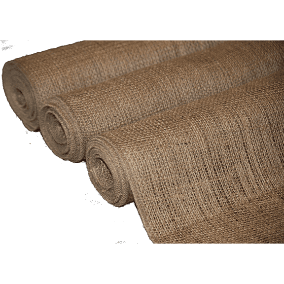 Burlapper Burlap Runner Natural Frayless Edge, 12" x 120" (3-Pack, 10 Yards)
