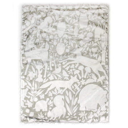 Manual Woodworker Burlap Woodland Fleece Throw Blanket Soft Fleece Blanket with Plush Faux Fur Backing 30 x 40 Inches