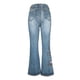 thumbnail image 4 of Women's Jeans Floral Embroidered Jeans Stretch Flare Jean, 4 of 5