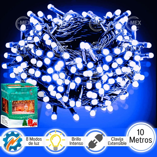 Luces navideñas serie Azul 200 LEDs 10 Metros DOSYU