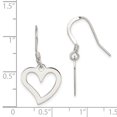 thumbnail image 5 of 925 Sterling Silver Polished Heart Dangle Earrings, 5 of 5