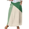 thumbnail image 2 of Summer Savings Clearance!Viikei Plus Size Skirts for Women,Women's Printed Elastic Waistband Pleated Pocket Skirt With Mid Calf Skirt Green XXXXL, 2 of 5