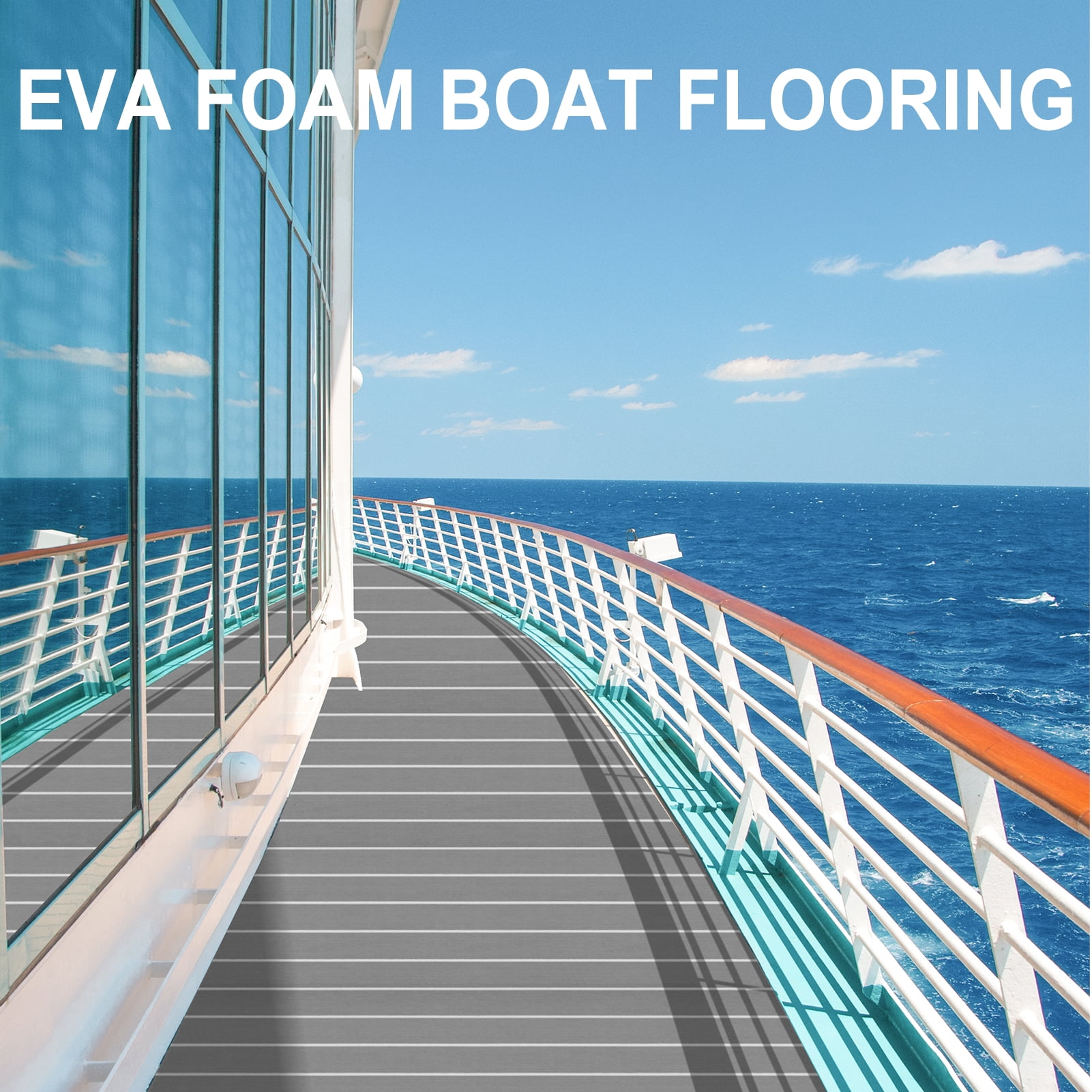 EVA Foam Boat Decking Sheets 15" x 94" - 7mm Thick Non-Slip Faux Teak Marine Flooring Mat for Kayak RV Yacht Motorboat Skateboard Skimboard Step Pool Garden