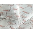 thumbnail image 3 of Ambesonne Flamingo Quilted Bedspread Set 3 Pcs, Wild Nature Exotic Bird, Queen, Redwood Pearl Coral, 3 of 4