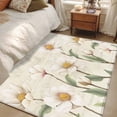 thumbnail image 4 of White Floral Area Rugs 2.7'x5', Washable Small Throw Rugs for Kitchen Bedroom, Spring Country Vintage Flower Leaf Plant Indoor Outdoor Rug Non-Slip Low Pile Carpet Runner Reversible Floor Mats, 4 of 8