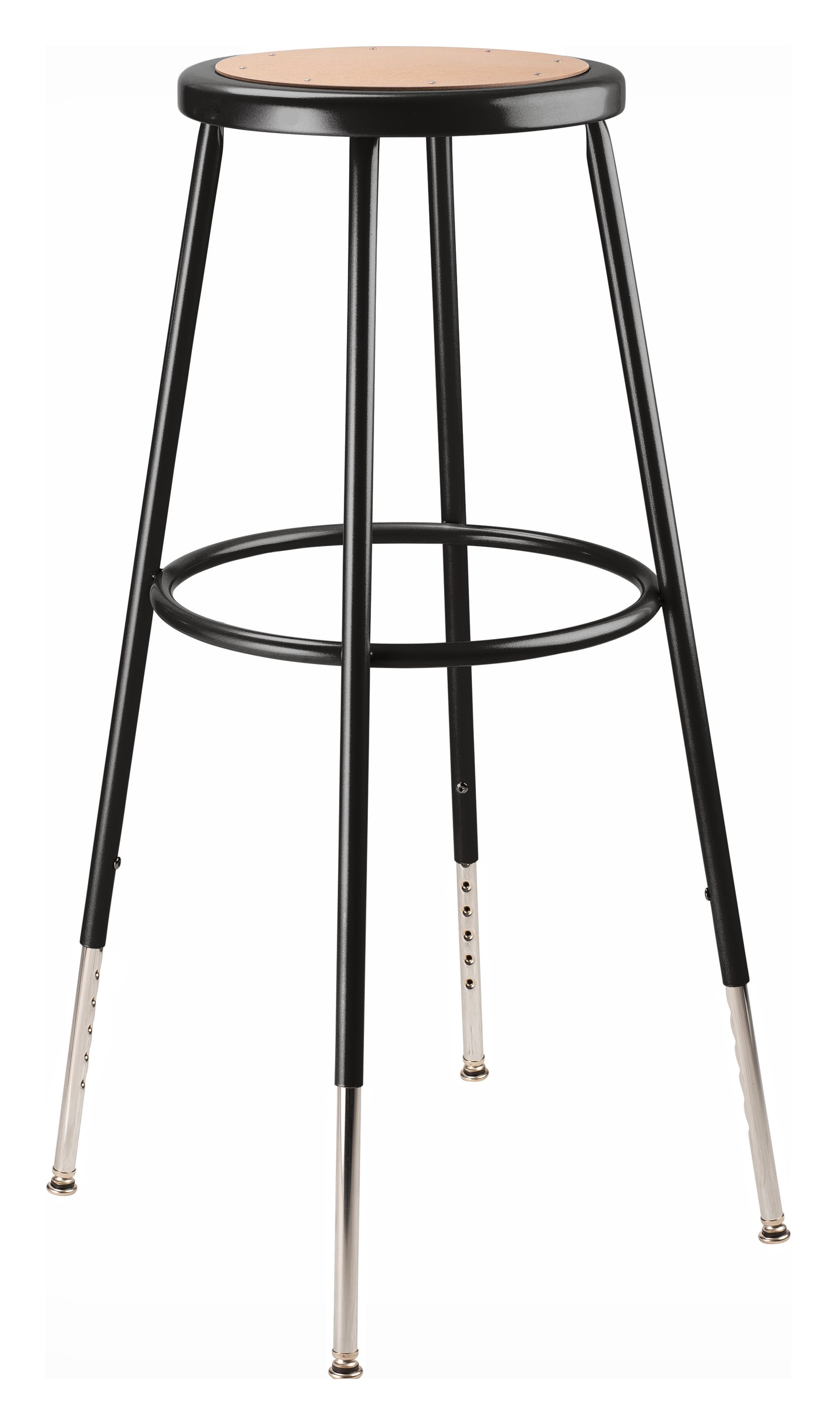 (Pack of 2) NPS 32 -39" Height Adjustable Heavy Duty Steel Stool, Black