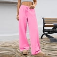 thumbnail image 6 of KDDYLITQ Sweat Pants Women Straight Wide Leg Drawstring Sweatpants High Waisted Fleece Lined Baggy Pants Lounge Workout Joggers with Pockets Pink M, 6 of 6