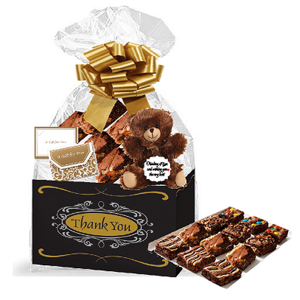 Thank You Gourmet Food Gift Basket Chocolate Brownie Variety Gift Pack Box (Individually Wrapped