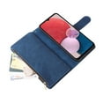 thumbnail image 5 of Allytech 2 in 1 Wallet Case for Samsung Galaxy A53 5G, Luxury PU Leather Zipper Wallet Kickstand Cover with Card Slots & Lanyard & Photo Pocket, Magnetic Buttons Buckle Shockproof Case - Blue, 5 of 5