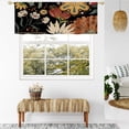 thumbnail image 2 of Black Boho Kitchen Curtains Valances, Bohemian Flower Pattern Semi Sheer Kitchen Valances for Living Room, Rod Pocket Short Window Treatment Decor, 52x18, 2 of 5