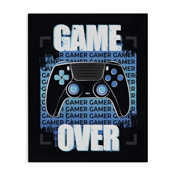 Stupell Industries Contemporary Game Over Controller Phrase Canvas Art, 24 x 30, by Angela Nickeas