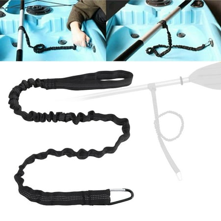 Paddle Leash Fishing Pole Holder Bungee 100cm-150cm Kayak Paddles Keeper Premium Boating Fishing Rods Traction Rope Fixed Accessories Black