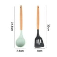 thumbnail image 2 of Utensilios de cocina del silicón, sistema del utensilio de cocina de 2 piezas, utensilios de cocina de madera fáciles de limpiar, 2 of 5