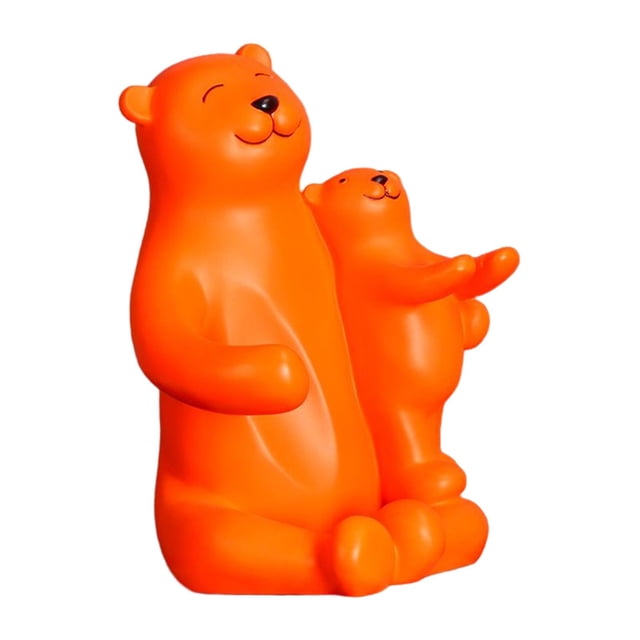 GUOOL Creative Bear Storage Rack Statue Animal Champagne Holder Decorative Sculpture Orange