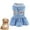 blue, variant on GASTROPOD Dog Dresses for Small Dogs Girl,Polyester Printed Everyday Dress Dog Dresses,Leash Attachment with Lace Puppy Clothes,Green,S