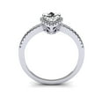 thumbnail image 4 of SuperJeweler 1 Carat Pear Shape Moissanite and Halo Diamond Ring In Sterling Silver For Women, 4 of 6