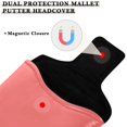 thumbnail image 3 of Haosy Pastel Red Golf Mallet Putter Cover Strong Magnetic Leather Golf Club Headcover Closure, 3 of 7