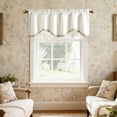 thumbnail image 2 of VOGOL White Velvet Scalloped Window Valance with Beaded Trim, Soft Decorative Curtain Topper for Living Room Bedroom, 2 of 7
