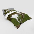 thumbnail image 3 of Ambesonne Animal Bedding Set 3 Pcs, Farm Life with Goats, Twin, White Green, 3 of 3