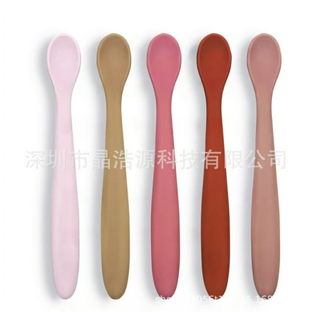 

NUOLUX 4pcs Silicone Eating Spoons Baby Feeding Training Scoops Baby Food Spoons